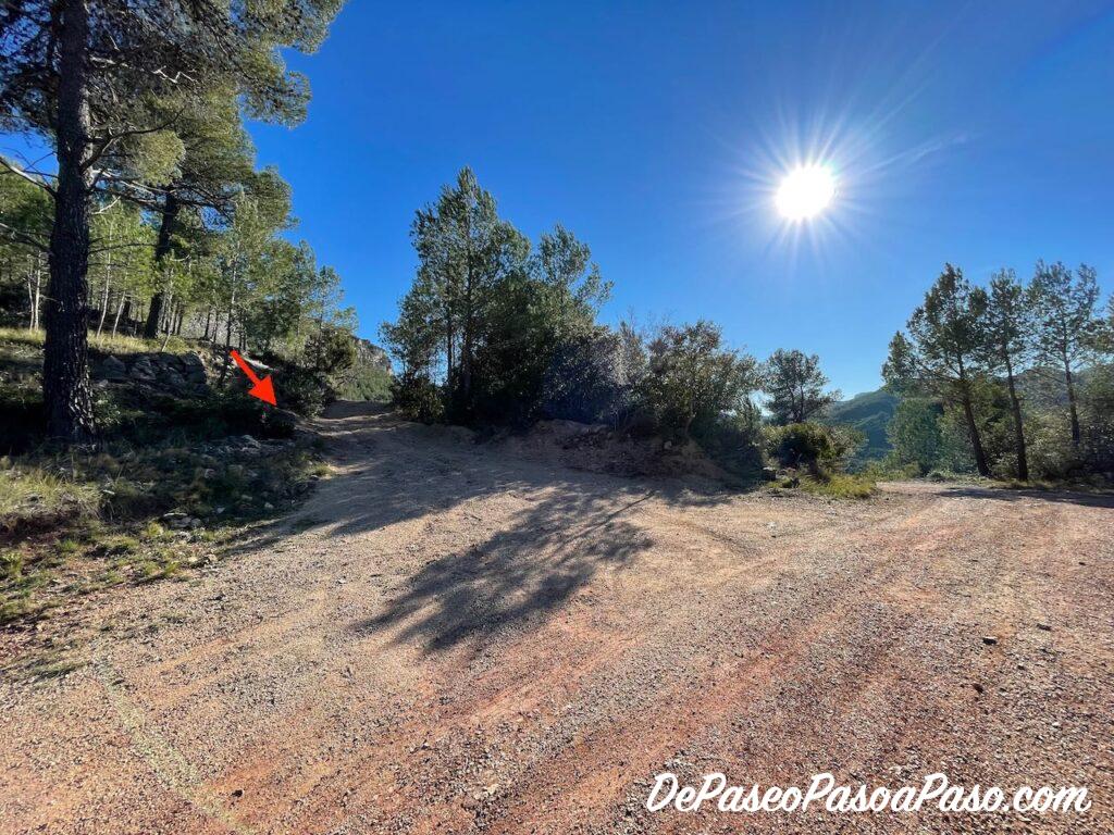 Intersección del camino a COVA DE LA PORTADORA